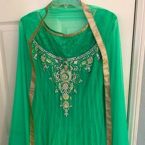 🔥💚Beautiful green anarkali dress 👗 💚💚💚